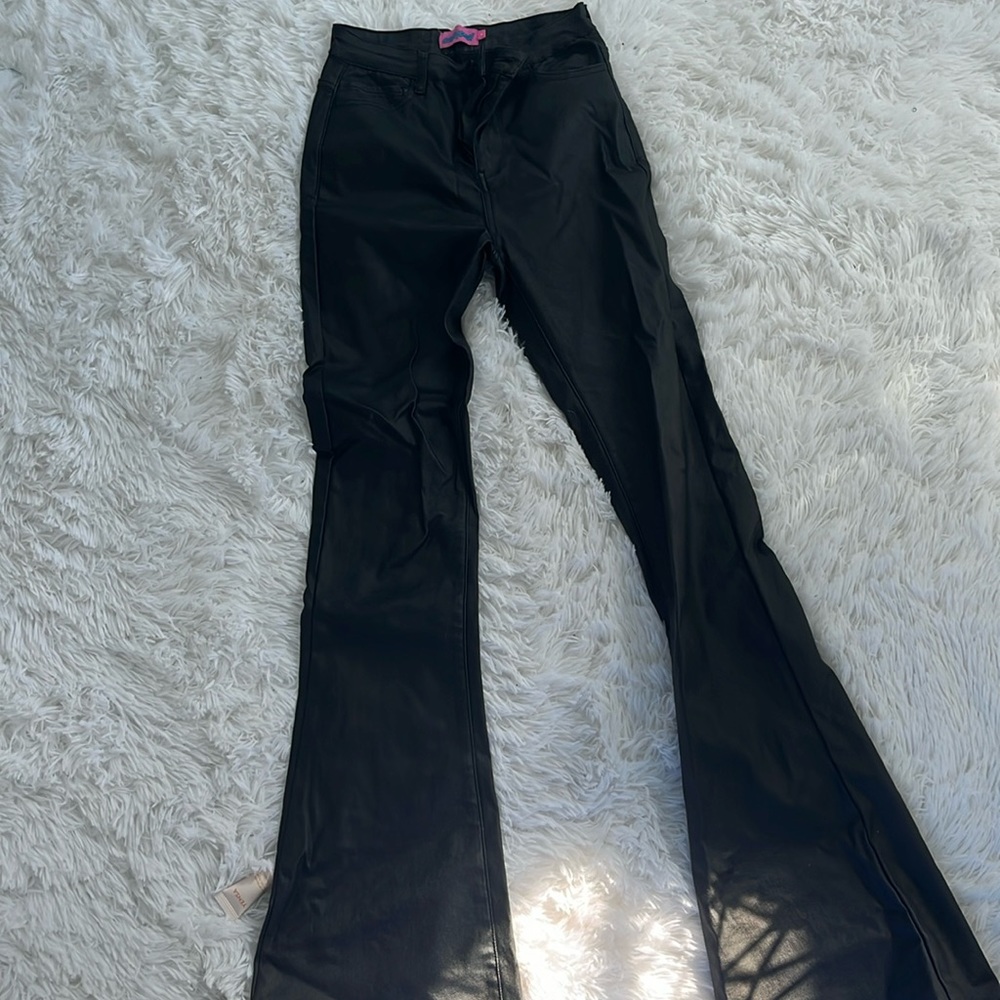 Edikted leather flare pants